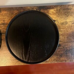Black round wood trays | 10.6 inch | sold as 3 or 6